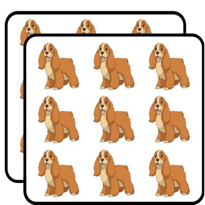 18 Pcs Pretty Cute Traditional Cartoon Puppy Dog - Spaniel 2" Stickers Decals Laptop Notebook Phone Waterproof Vinyl Trendy