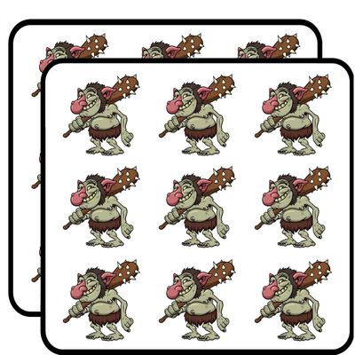 18 Pcs Creepy Ugly Troll with Spiked Club Cartoon 2" Stickers Decals Laptop Notebook Phone Waterproof Vinyl Trendy
