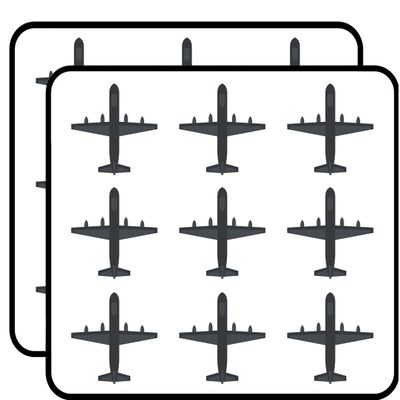 18 Pcs Cool Simple Fighter Military Plane Jet Cartoon - Gray 2" Stickers Decals Laptop Notebook Phone Waterproof Vinyl Trendy