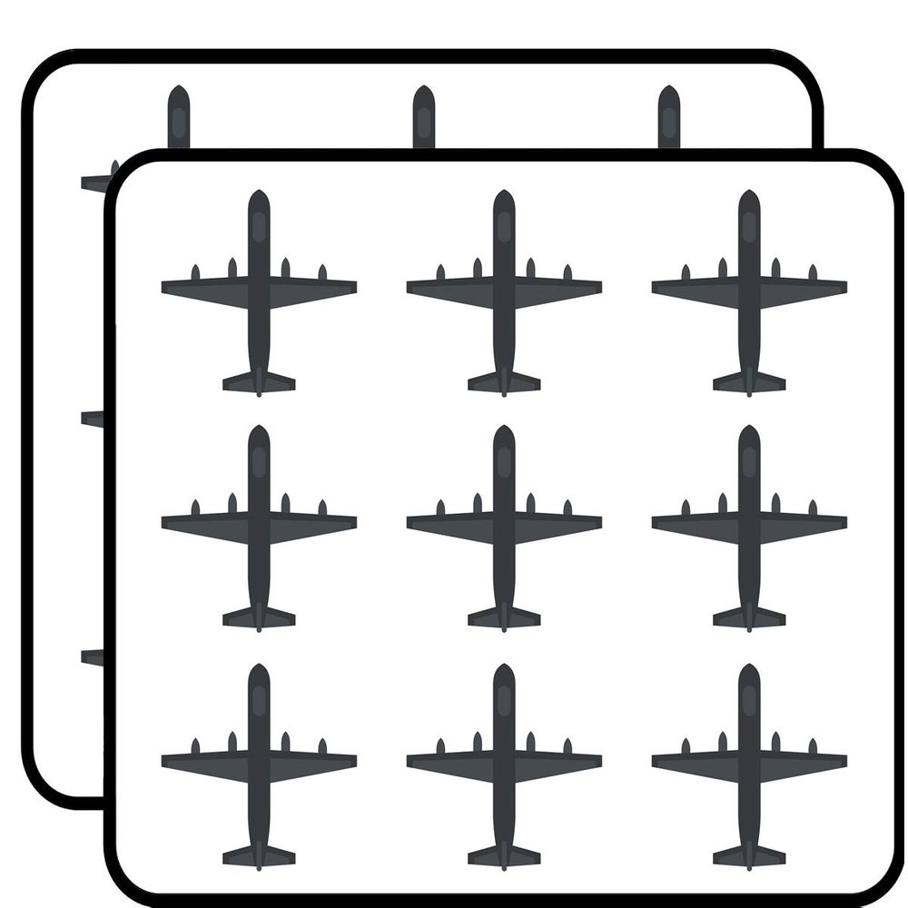 18 Pcs Cool Simple Fighter Military Plane Jet Cartoon - Gray 2" Stickers Decals Laptop Notebook Phone Waterproof Vinyl Trendy