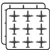 18 Pcs Cool Simple Fighter Military Plane Jet Cartoon - Gray 2" Stickers Decals Laptop Notebook Phone Waterproof Vinyl Trendy view 1