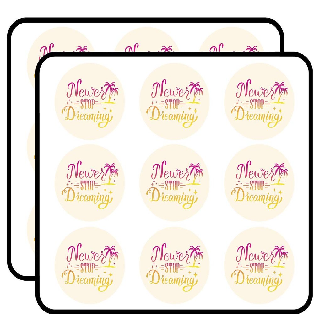 18 Pcs Cute Pink Yellow Ombre Never Stop Dreaming Calligraphy Icon 2" Stickers Decals Laptop Notebook Phone Waterproof Vinyl Trendy
