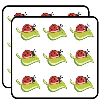 18 Pcs Cute Red Lady Bug on Leaf Cartoon Icon 2" Stickers Decals Laptop Notebook Phone Waterproof Vinyl Trendy