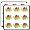 18 Pcs Cute Red Lady Bug on Leaf Cartoon Icon 2" Stickers Decals Laptop Notebook Phone Waterproof Vinyl Trendy view 1