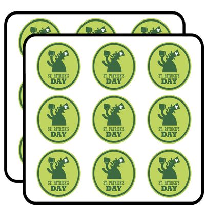 18 Pcs Simple Green St. Patrick's Day Cartoon Icon 2" Stickers Decals Laptop Notebook Phone Waterproof Vinyl Trendy