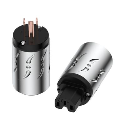 Viborg HiFi Power Plug Set, VM502+VF502 15A 125V AC Mains Plug Aluminum US Plug+IEC C15 Connector, Pure Copper for DIY Premium Power Cables