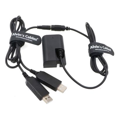 Alvins Cables DR E6 DC Coupler Dummy Battery to Dual USB Power Adapter Cable LP E6 Replacement for Canon EOS 5DS R 5D Mark II 5D Mark III 5D Mark 6D 60D 60Da 7D Mark II 70D 80D Fully Decoded