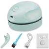 Desktop Vacuum Cleaner USB Charging with Vacuum Nozzle Cleaning Brush, Detachable Design & Portable Mini Table Dust Vaccum Cleaner, Clean Dust, Crumbs, Piano, Computer, Car Etc(Light Green)