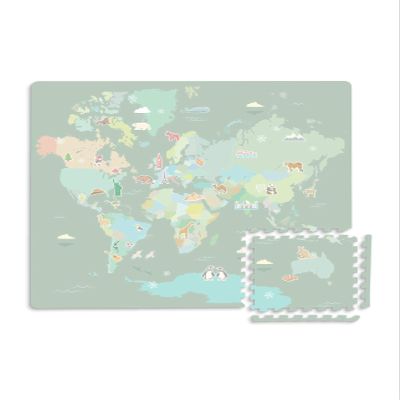 FloorPops FP3594 Around The World Interlocking Floor Tiles, Green