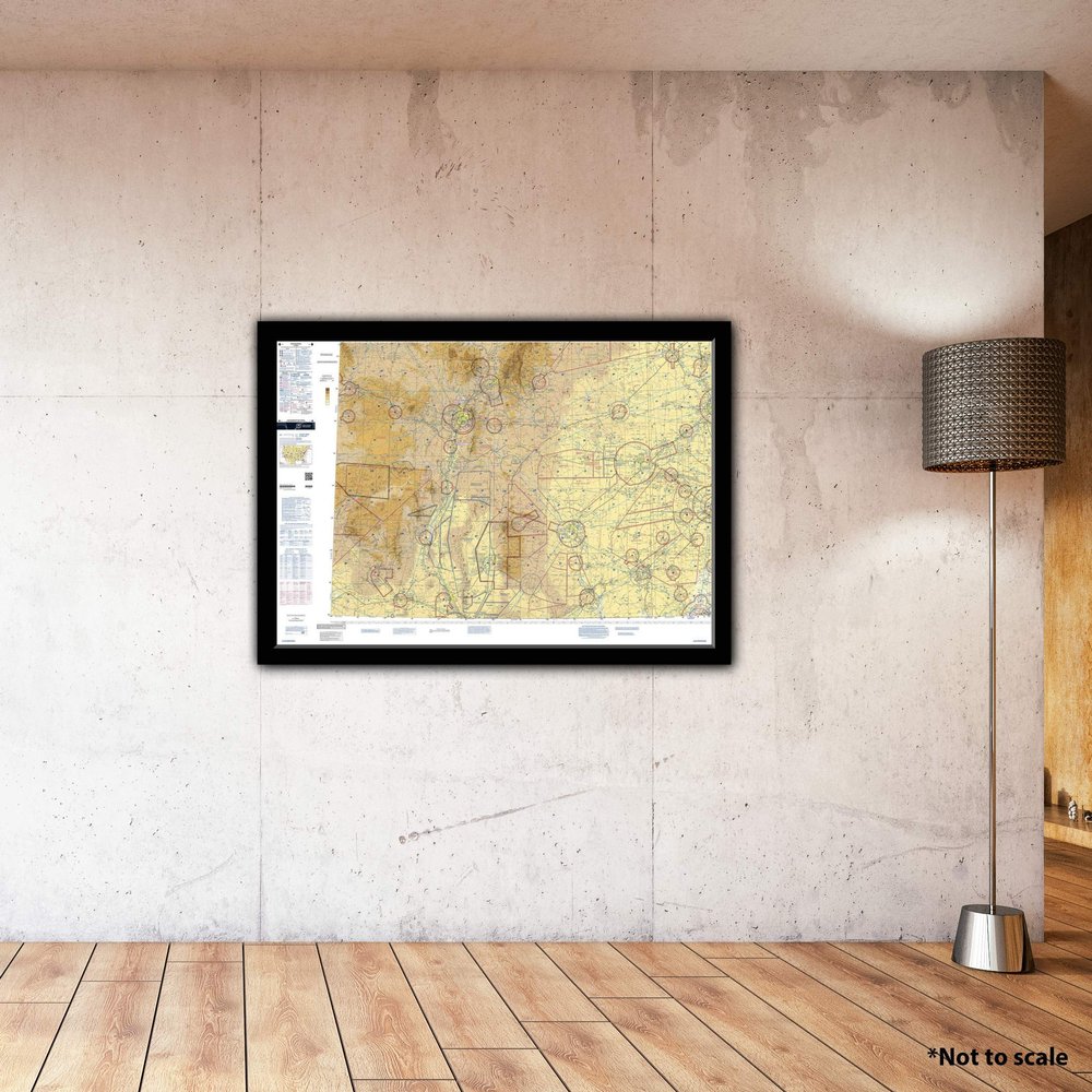 FAA Chart: VFR Sectional Albuquerque SALB (Current Edition). Art Print Quality, Suitable for Framing. Current Edition Printed on Demand. Ships Rolled - Not Folded.