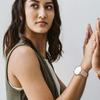 1302 16mm Nude / Rose Gold Women's Leather Watch Band, Tool-Free Interchangeable, Fits Most Watches view 3