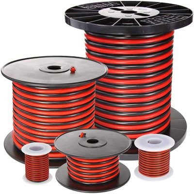 Powerwerx Red/Black Bonded Zip Cord Easy ID Low Voltage Cable (Gauge: 12, Length: 25 ft.)