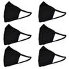 SAFE HANDLER 2 Ply Reusable Cotton Face Mask | Seamless Adult Washable Mask for Men or for Women, Protective Face Cover, Soft Breathable Jersey Fabric, BLACK (6 PACK) view 1