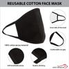 SAFE HANDLER 2 Ply Reusable Cotton Face Mask | Seamless Adult Washable Mask for Men or for Women, Protective Face Cover, Soft Breathable Jersey Fabric, BLACK (6 PACK) view 3