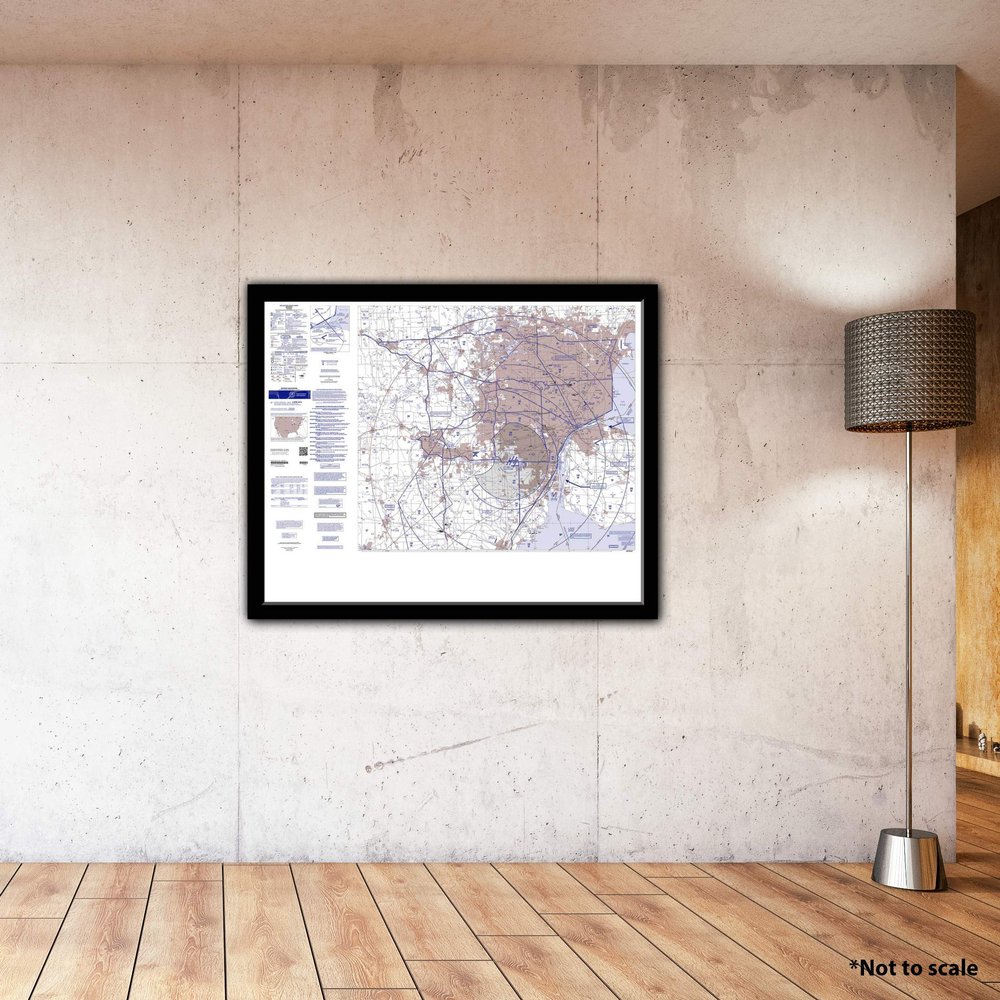 FAA Chart: VFR Helicopter Detroit HELDET (Current Edition). Art Print Quality, Suitable for Framing. Current Edition Printed on Demand. Ships Rolled - Not Folded.