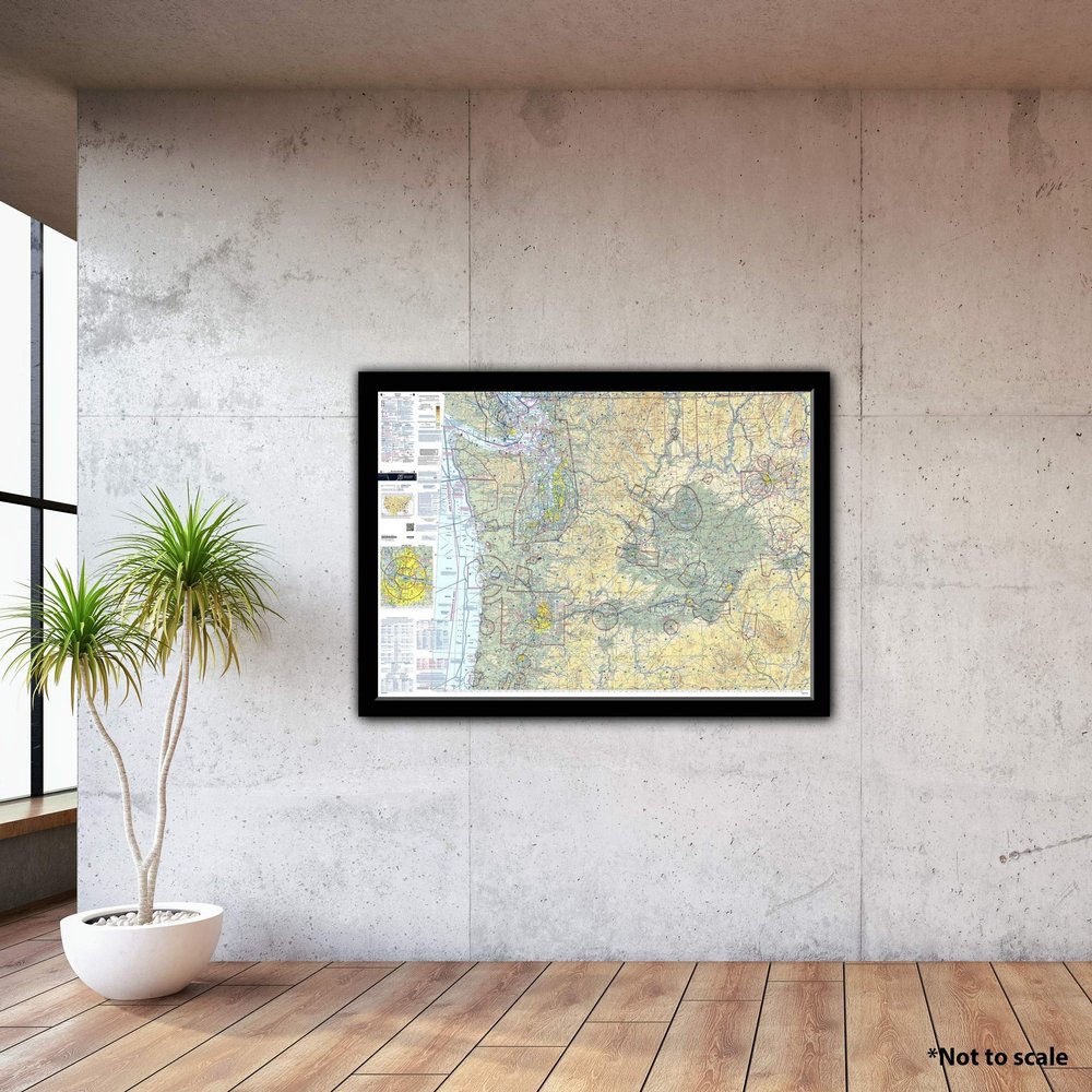 FAA Chart: VFR Sectional Seattle SSEA (Current Edition). Art Print Quality, Suitable for Framing. Current Edition Printed on Demand. Ships Rolled - Not Folded.