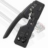 Yankok [The Ultimate Pass Thru Crimper] Crimps RJ45 Pass Through RJ12 RJ11 Regular Network Connector and Strip Cut CAT5/5e CAT6/6a CAT7 Unshielded and Shielded Ethernet Cable Black Handle view 2