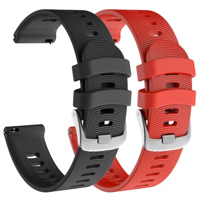 ISABAKE Watch Band for Garmin Forerunner 245/245 Music/Forerunner 645/645 Music,Compatible with Garmin Vivoactive 3 /Venu Sq/Vivomove HR20mm Soft Silicone Replacement Wristbands (Red&Black)