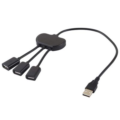 Whjccwh 3 x USB 2.0 Distaff to USB 2.0 Male HUB Adapter (Black) (Color : Black)