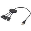 Whjccwh 3 x USB 2.0 Distaff to USB 2.0 Male HUB Adapter (Black) (Color : Black) view 1