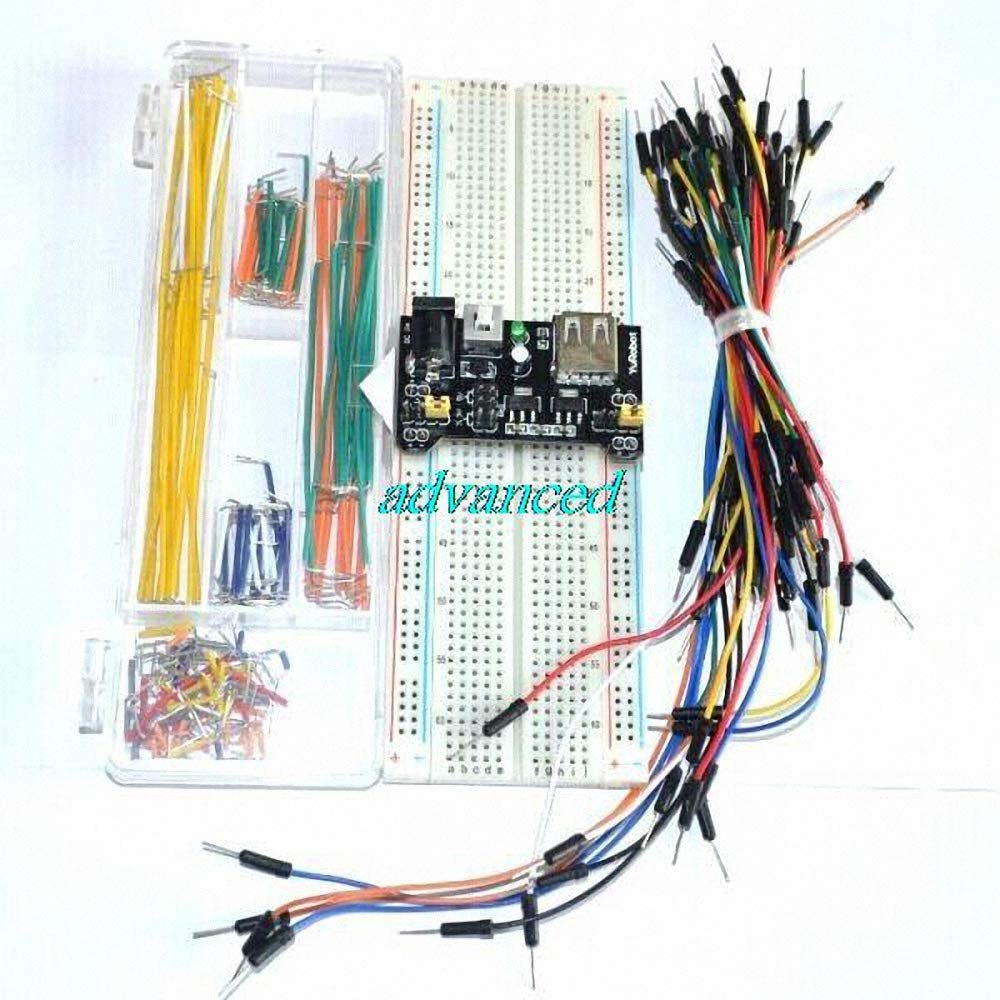 3.3V/5V Breadboard Power Module+MB-102 830 Points Bread Board kit +65 Flexible Jumper Wires+140pcs Jumper Wire Box