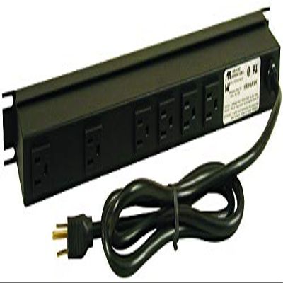 1583H6B1BK - Power Distribution, Rack Mount, 6 Outlets, 125 V, 15 A, 482.6 mm, 44 mm, 4.572 m (1583H6B1BK)