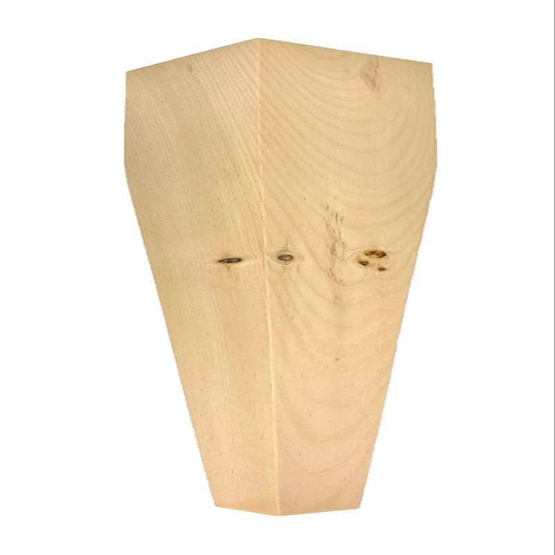 Highland Manor Wood Products Narrow 4 Sided Tapered Coffee Table Leg - 18" Tall x 3" Wide (Pine) (1 Leg)