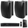 Rockville Commercial Bundle: (2) WET-6B 6.5" 70V/100V IP55 Wall Speakers, RCS80-1 60-Watt 70v Amplifier with Bluetooth, VOL70100 100-Watt 70v Wall Volume Controller, 4-Items view 1