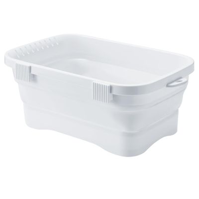 Isetou I-590 Folding Washtub, Kitchen Soft Tab, 1.3 gal (6.6 L), White
