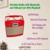 HANNLOMAX HX-500R Portable AM/FM Radio, Bluetooth, USB Port for MP3 Playback, Aux-in, AC/DC Dual Power Source. (Red) view 2