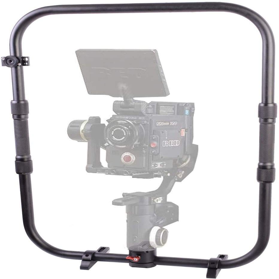 DF DIGITALFOTO Handheld Ring Grip,Dual Handlebar Ring with Gear Adapter Compatible with ZHIYUN Crane 3S Stabilizer/Ronin S Gimbal,Etc