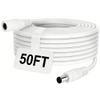 12V DC Power Extension Cable 50ft 2.1mm x 5.5mm Plug Compatible with 12V Power Adaper for Home CCTV Security Camera IP Camera DVR NVR White view 1