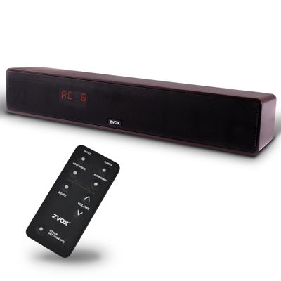 ZVOX Dialogue Clarifying Sound Bar - Patented Hearing Technology, AccuVoice TV Sound Bar with 12 Levels of Voice Boost, 17" Home Theater TV Speakers, Ideal for Smart TVs - AV157 Espresso