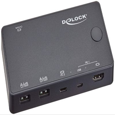 Delock 11477 HDMI/USB-C KVM Switch 4K 60Hz with USB 2