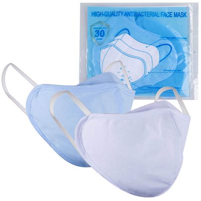 Soft Comfortable Reusable Face Mask with Anti-Fogging Nose Flap. Quality Three Layer Construction Provides Superior Breathability, Filtration and Fluid Resistance (Pack of Two)