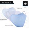 Soft Comfortable Reusable Face Mask with Anti-Fogging Nose Flap. Quality Three Layer Construction Provides Superior Breathability, Filtration and Fluid Resistance (Pack of Two) view 2