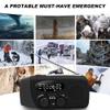2000mAh NOAA Emergency Weather Radio, Portable Hand Crank Solar Powered AM/FM Radio, Rechargeable Phone Charger with LED Flashlight & SOS Alarm for Hurricane Earthquake Home Outdoor Survival view 2