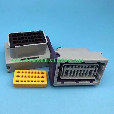 Davitu Cables, Adapters & Sockets - 5/10/20 pcs/lots FCI ECU Connector 24 Pin 24 Way Female Housing Sealed Plug Socket connectors 211PC249S8005 black or grey color - (Color Name: 20 sets grey color)