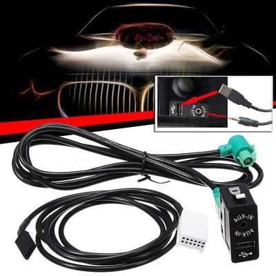 Davitu Cables, Adapters & Sockets - Car CD Changer Stereo Audio Harness Wire Cable Switch Button AUX IN Kit For BMW E60 E61 E63 E64 E87 E90 E70 F25