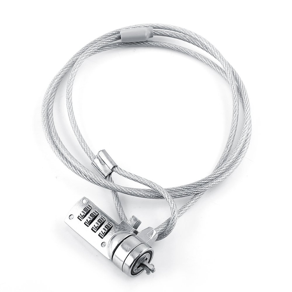 Laptop Lock Cable Chain, Theft Deterrent 4 Digit Password for Notebook PC, for Notebooks/Desktops with Built in Standard Security Locking Slot Hole