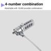 Laptop Lock Cable Chain, Theft Deterrent 4 Digit Password for Notebook PC, for Notebooks/Desktops with Built in Standard Security Locking Slot Hole view 4