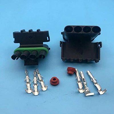 Davitu Cables, Adapters & Sockets - 2pcs male female Weather Tight Pack connector Kit 1/2/3/4/6 pins wire seals for wire size(12-16AWG) forDelphi - (Color Name: 4p)