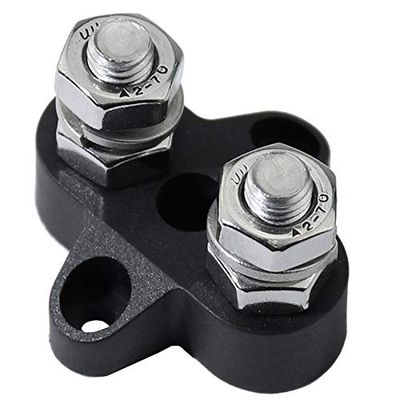Davitu Cables, Adapters & Sockets - Bus Bar Terminal Block Heavy Duty Dual M8/6 Positive Power Distribution Stud for RV Truck yacht - (Color Name: M6 black)