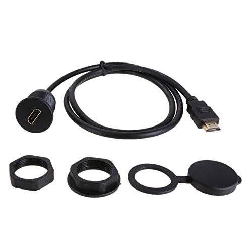 Davitu Cables, Adapters & Sockets - 2m HDMI Car Mount Male to Female Extension Cable Truck Boat Motocycle Dashboard Flush Mount With Mounting Pane - (Color Name: Black)