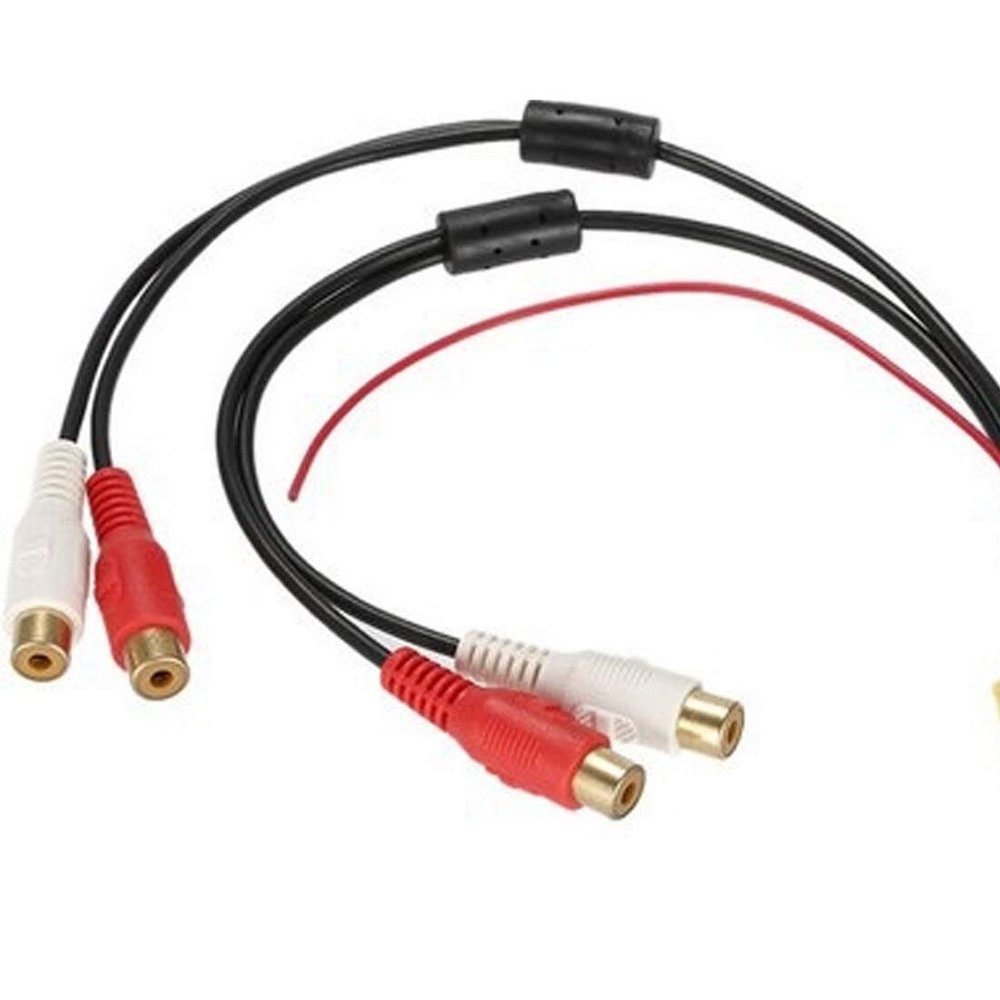 Davitu Cables, Adapters & Sockets - Dewtreetali Mini 6 Pin ISO Adapter Aux Line Out Cabel 4 RCA Plug for VW Seat Skoda VDO Audi Ford Subwoofer