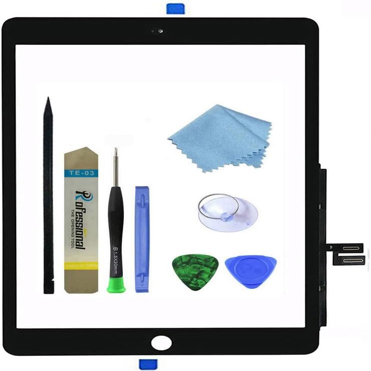 Zentop Touch Screen Digitizer for Black iPad 7/8 2019 2020 7th/8th Generation 10.2" A2197 A2198 A2200 A2270 A2428 A2429 A2430 Front Glass Assembly Replacement with Toolkit(Without Home Button)
