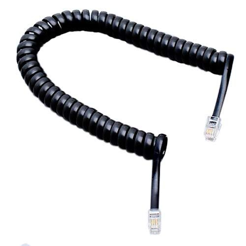 Davitu Cables, Adapters & Sockets - Home Office Use Black Telephone Handset Phone Extension Cord Curly Cable Wire 6.5ft