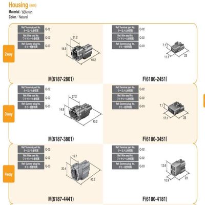 Davitu Cables, Adapters & Sockets - Sumitomo automotive connector Female Male 2/3/4 Pin Connector 6187-2801 6180-2451 6187-3801 6180-3451 6187-4441 6180-4181 - (Color Name: 100)