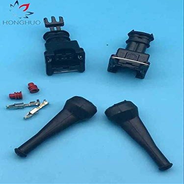 Davitu Cables, Adapters & Sockets - 50 sets 282189-1 female 2 pin wire sealed automotive plastic black housing electric connector - (Color Name: 50sets)