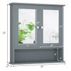 Tangkula Bathroom Medicine Cabinet with Mirror, Wall Mounted Wooden Hanging Organizer with Doors and Shelves, Bathroom Wall Mirror Cabinet (Mirror Doors, Gray) view 3